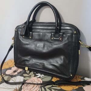 Black Leather Tumi Laptop Bag